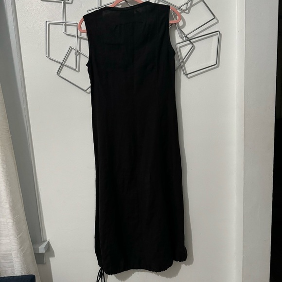 Weekend by Max Mara Minimalist Black Linen Balloon Hem Sleeveless Maxi Dress 8 - Picture 3 of 6